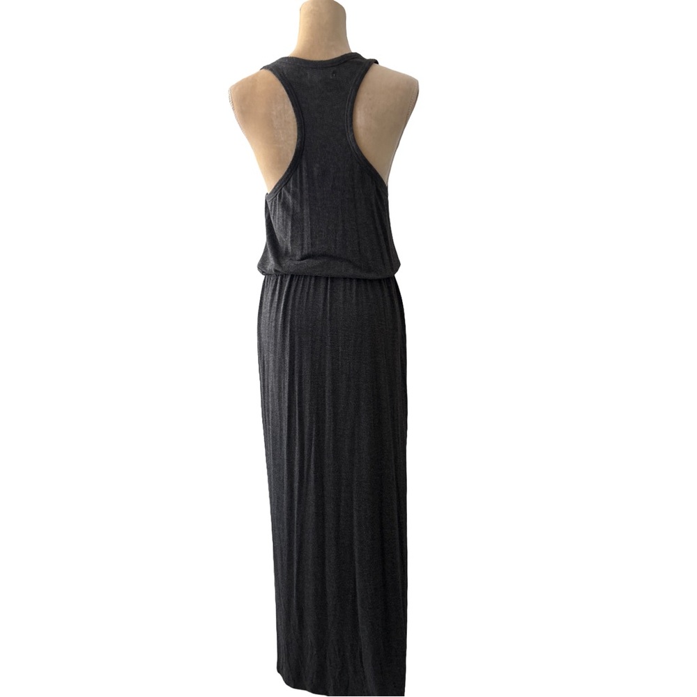 Madewell Women’s Sleeveless Racerback Heather Gray Side Slit Maxi Dress Medium - Picture 2 of 15